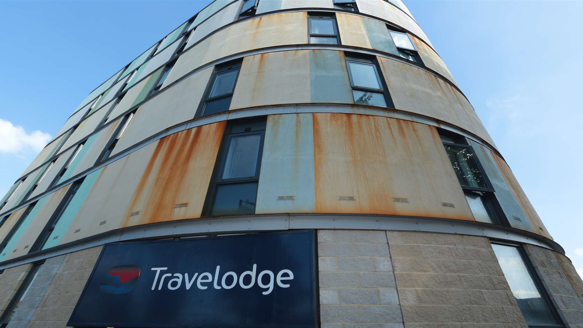 The Travelodge in Maidstone and its offending rust stains