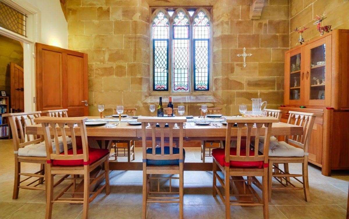 The dining room has a traditional feel. Picture: Graham John