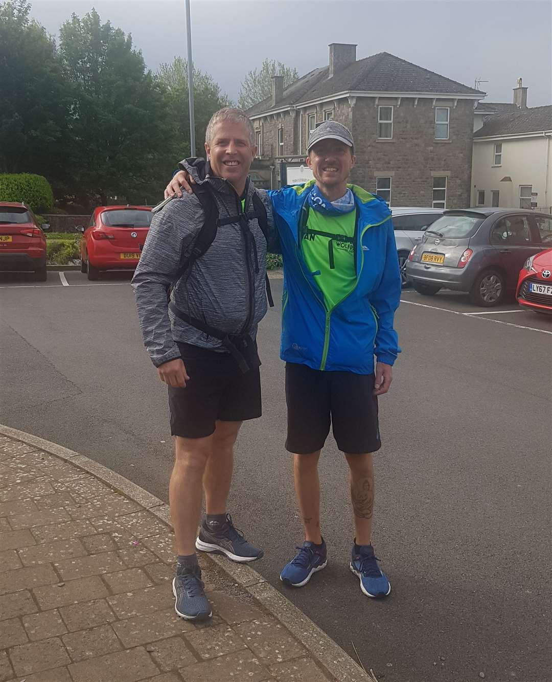 Ryan Brett, from Rainham, and friend Stuart Landers on day five of Ryan's epic journey from Land's End to John O'Groats. Picture: Lisa Landers