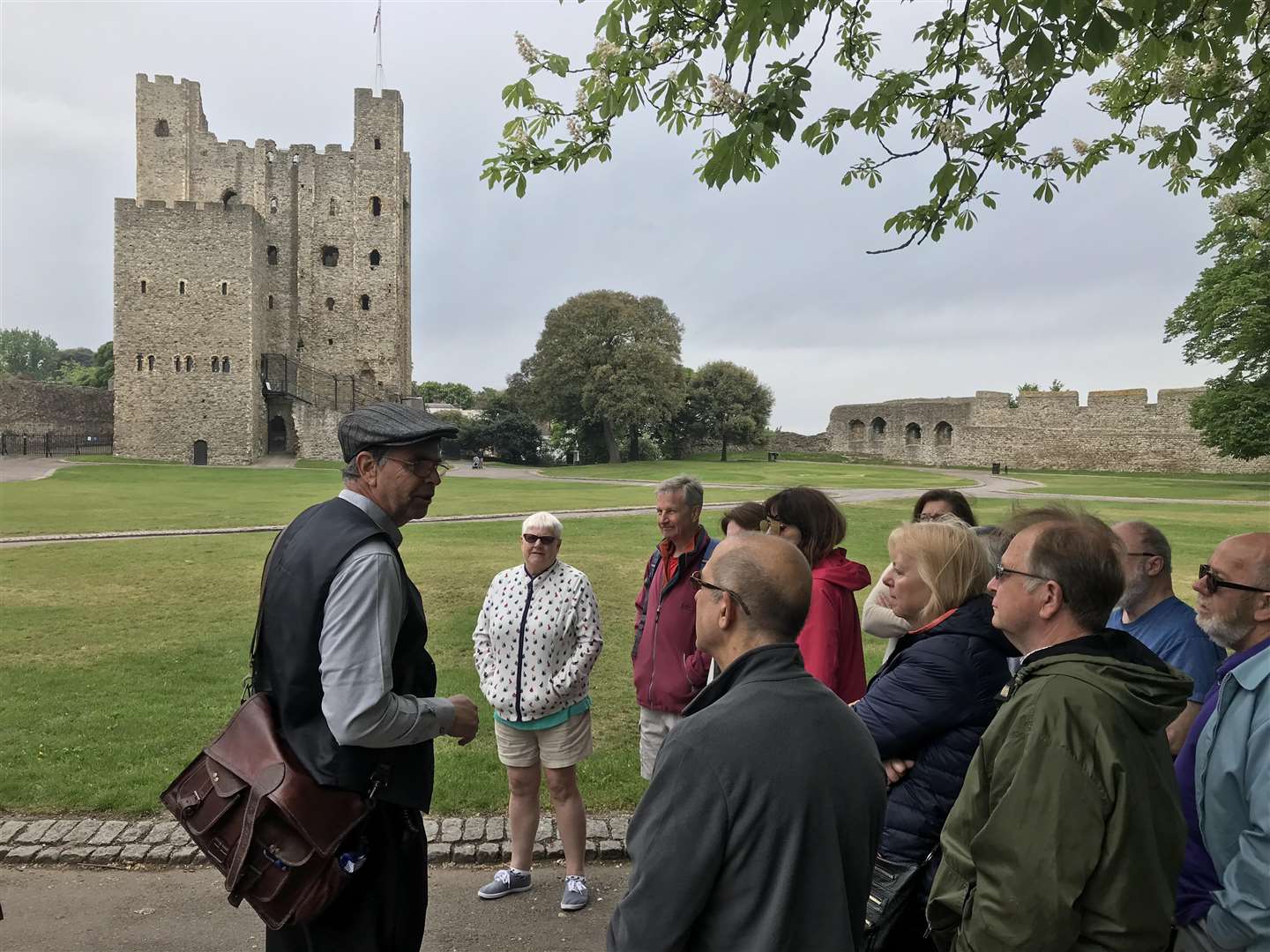 Geoff Ettridge, aka Geoff Rambler, leads a walking tour around Rochester