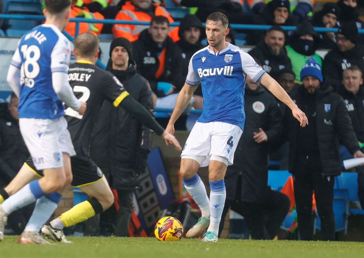 Conor Masterson with the ball as Stephen Dooley puts the pressure on Picture: @KPI_Julian