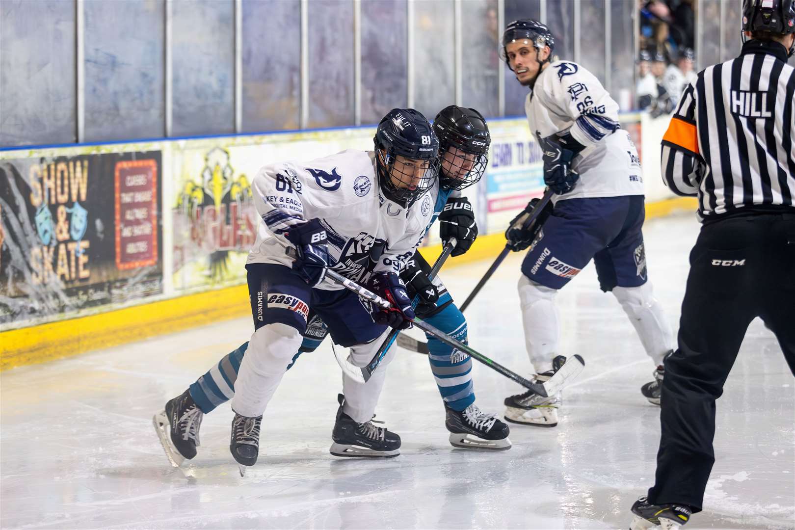 Louis Colvin fends off an opponent as Invicta Dynamos take on Milton Keynes Thunder Picture: David Trevallion