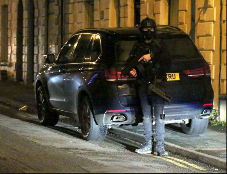 Armed police in Richmond Road, Gillingham