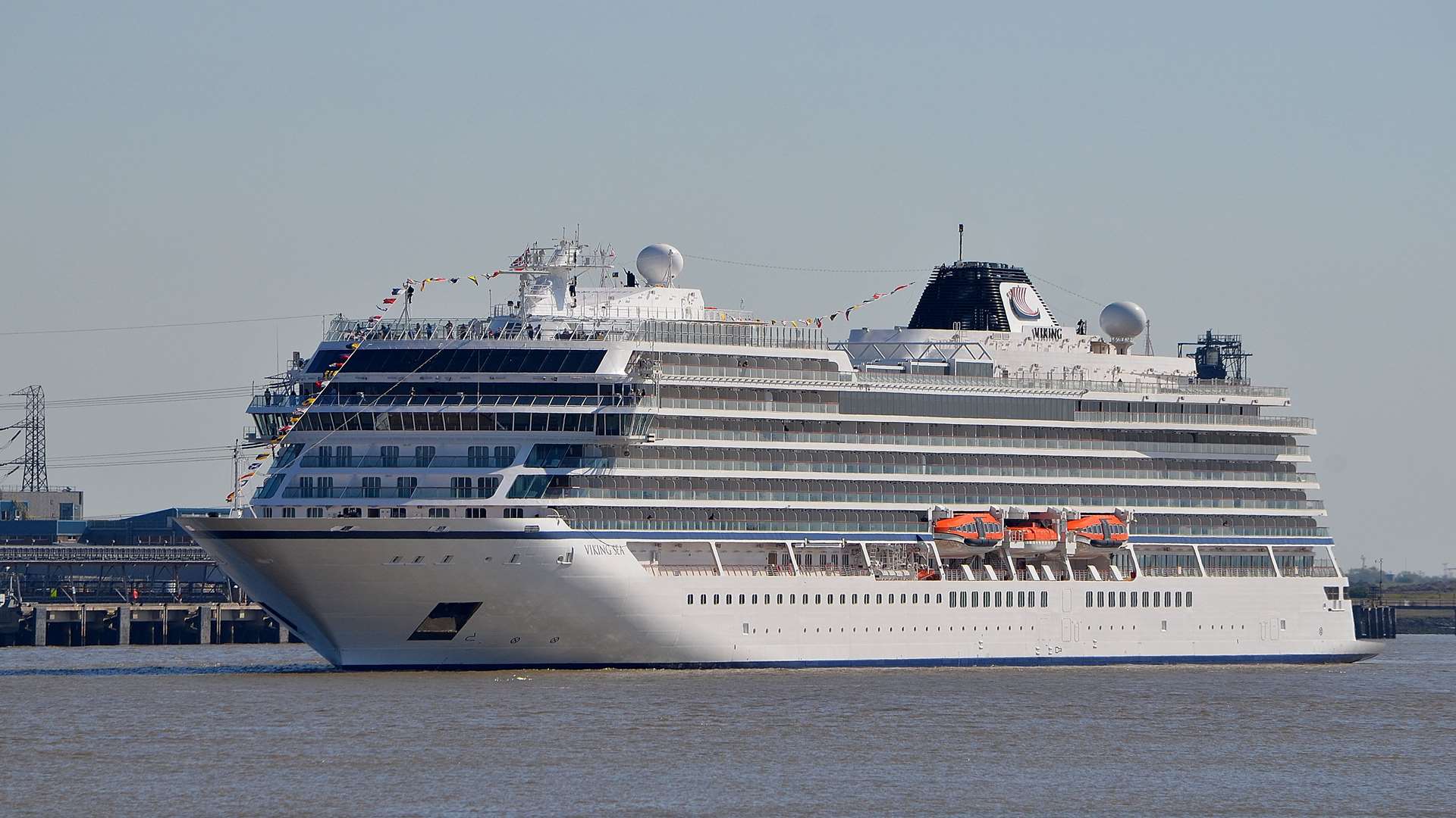 The Viking Sea sails past Gravesend. Picture: Jason Arthur