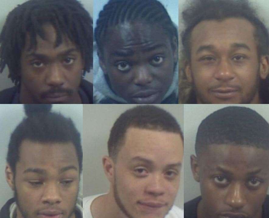 Clockwise from top left: Darren Massay, Jason Lutonadio, Roshane McClymont, Trevon McClymont, Andre McClymont and Cole Walters. Pictures: Kent Police (18392340)