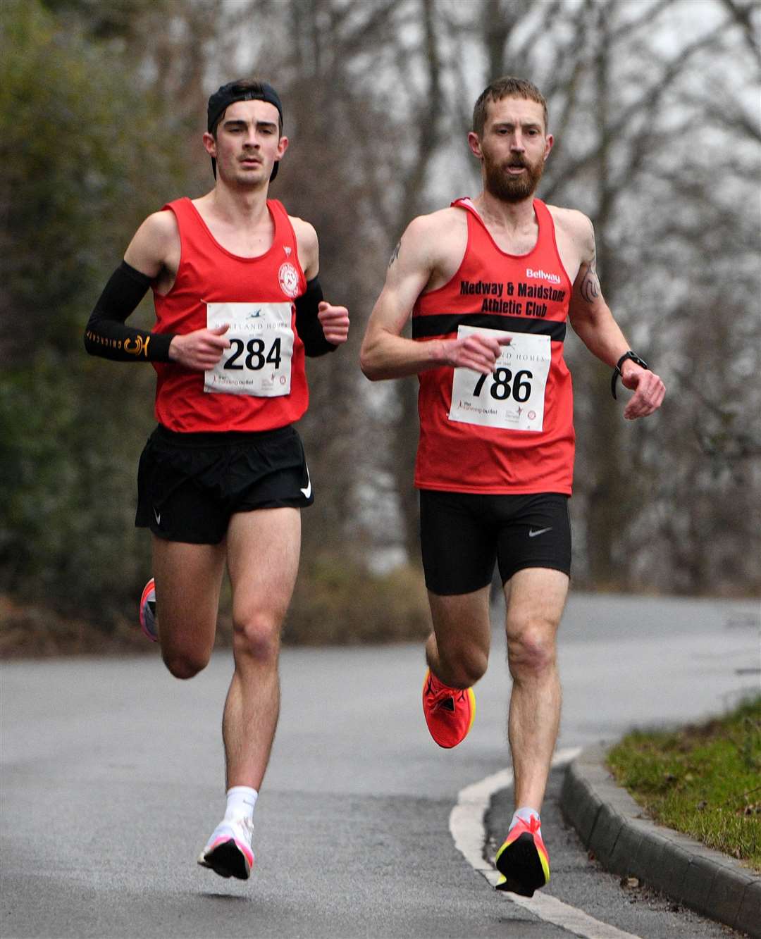 Second-placed Cole Gibbens (No.284) of Invicta East Kent and fourth-placed Anthony Webb (No.786) of Medway and Maidstone. Picture: Barry Goodwin (54456430)