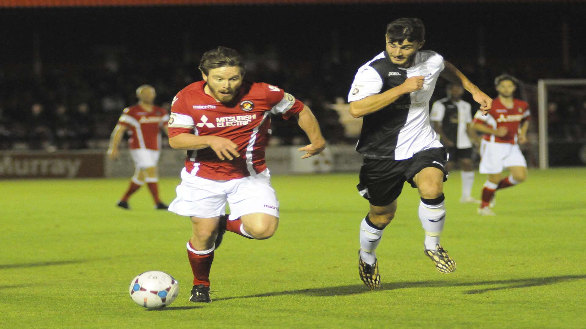 John Paul Kissock on the run for Ebbsfleet against Weston Picture: Steve Crispe