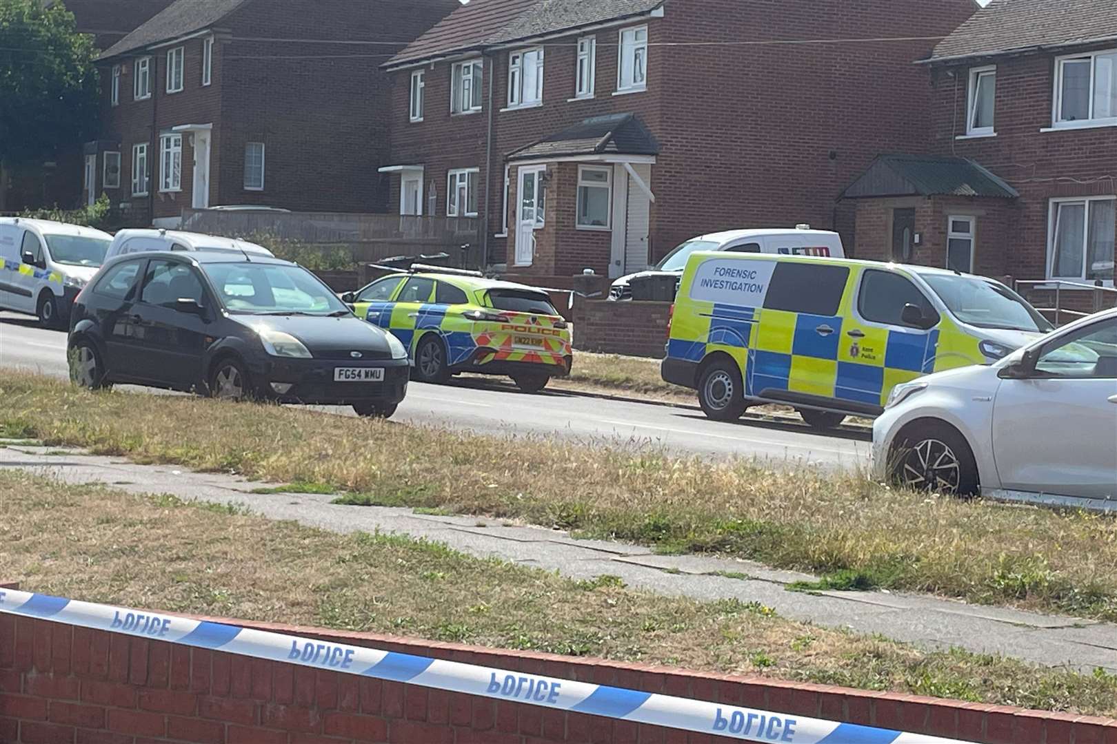 Henderson Drive in Dartford cordoned off by police at the junction with Wordsworth Way