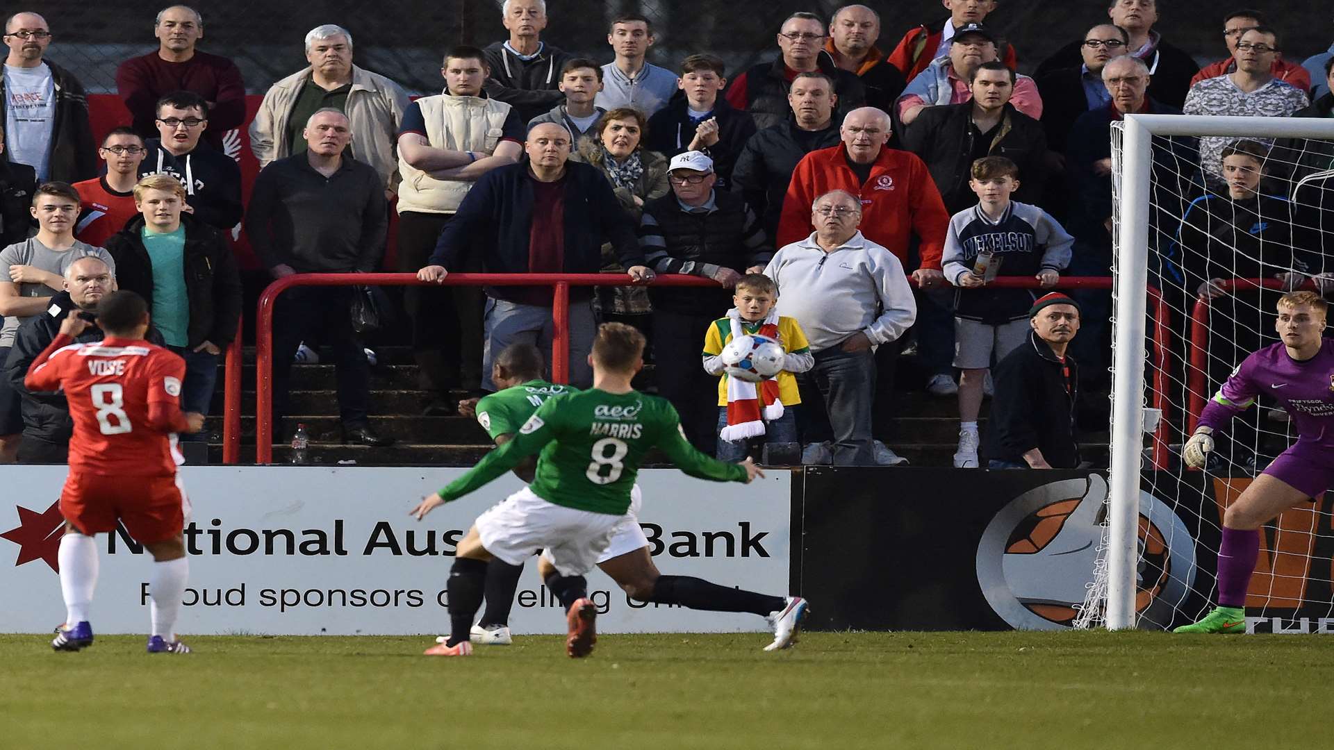 Dominic Vose scores Welling's second goal. Picture; Keith Gillard