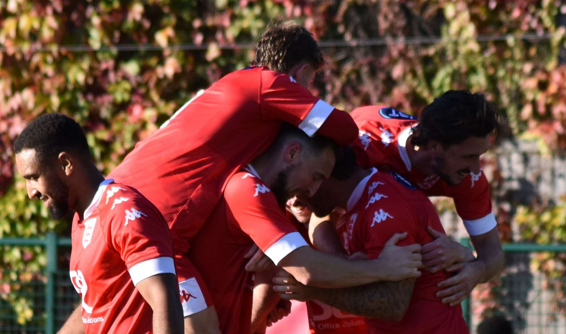 Faversham celebrate at Fisher. Picture: Alan Coomes