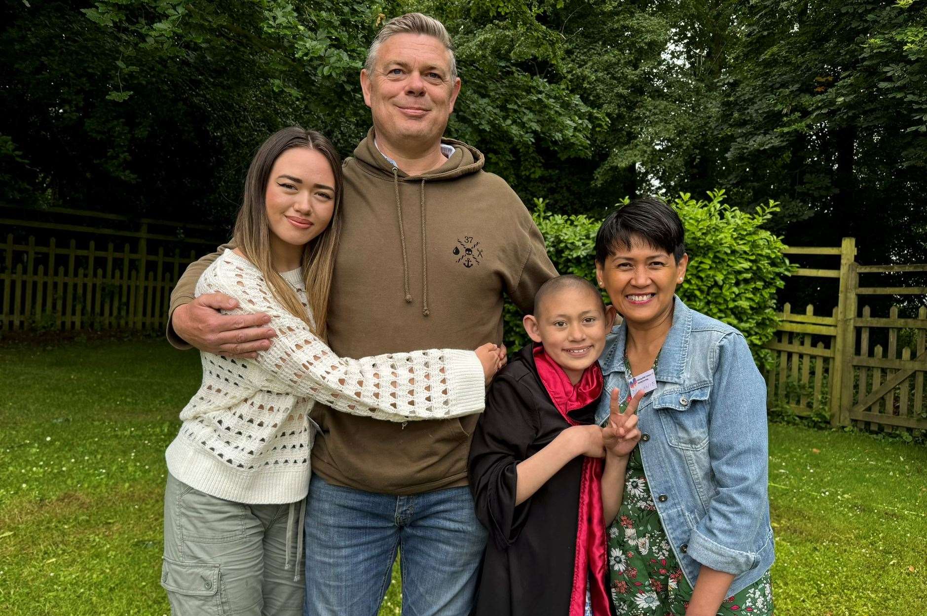 Maya Nash with her dad Terry, older sister and mum Dellanie. Picture: Dellanie Nash