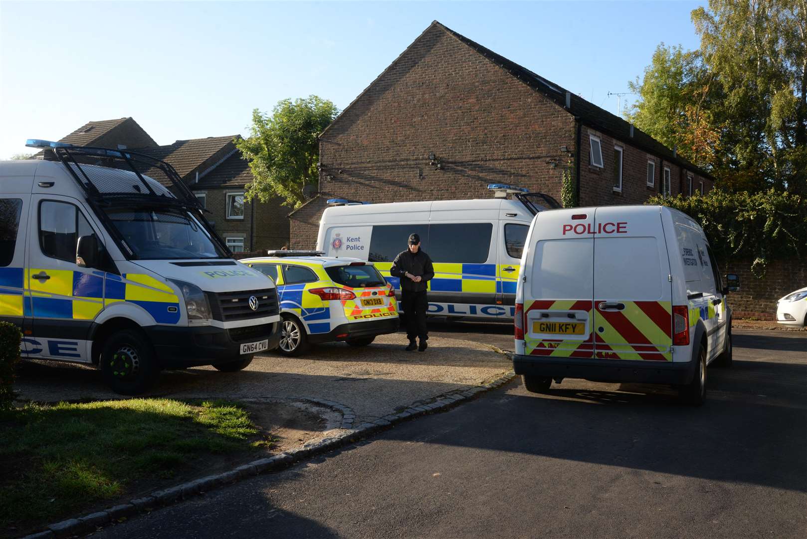 Police are contiuing to search the area of Bazes Shaw, New Ash Green