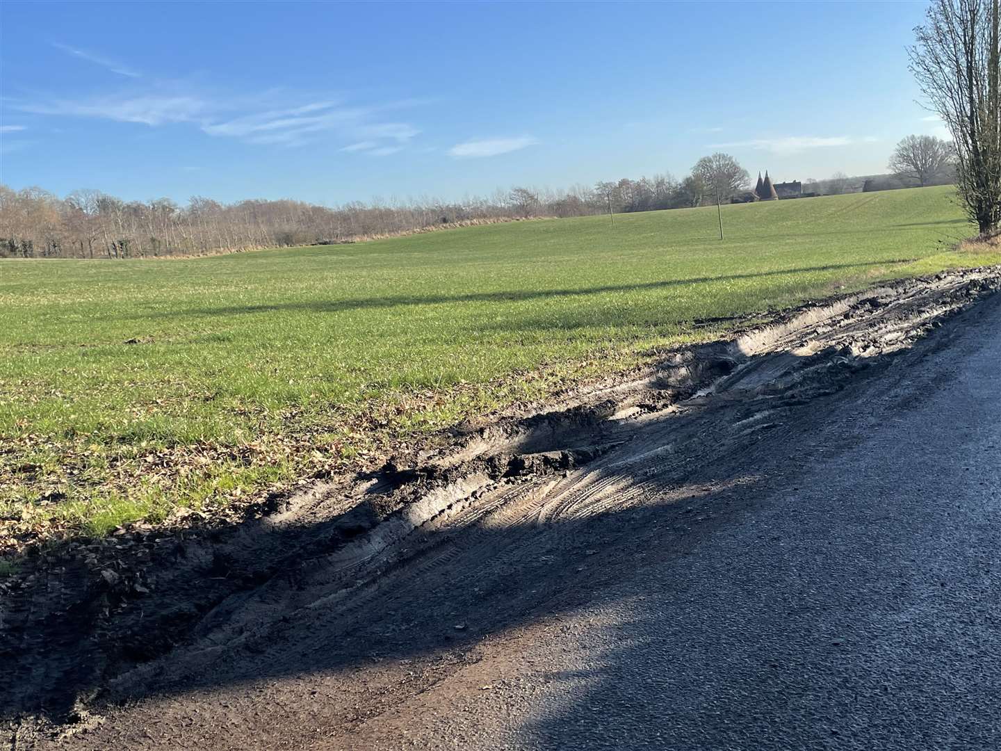 Country lanes around the village are being chewed up by motorists trying to get around the closure