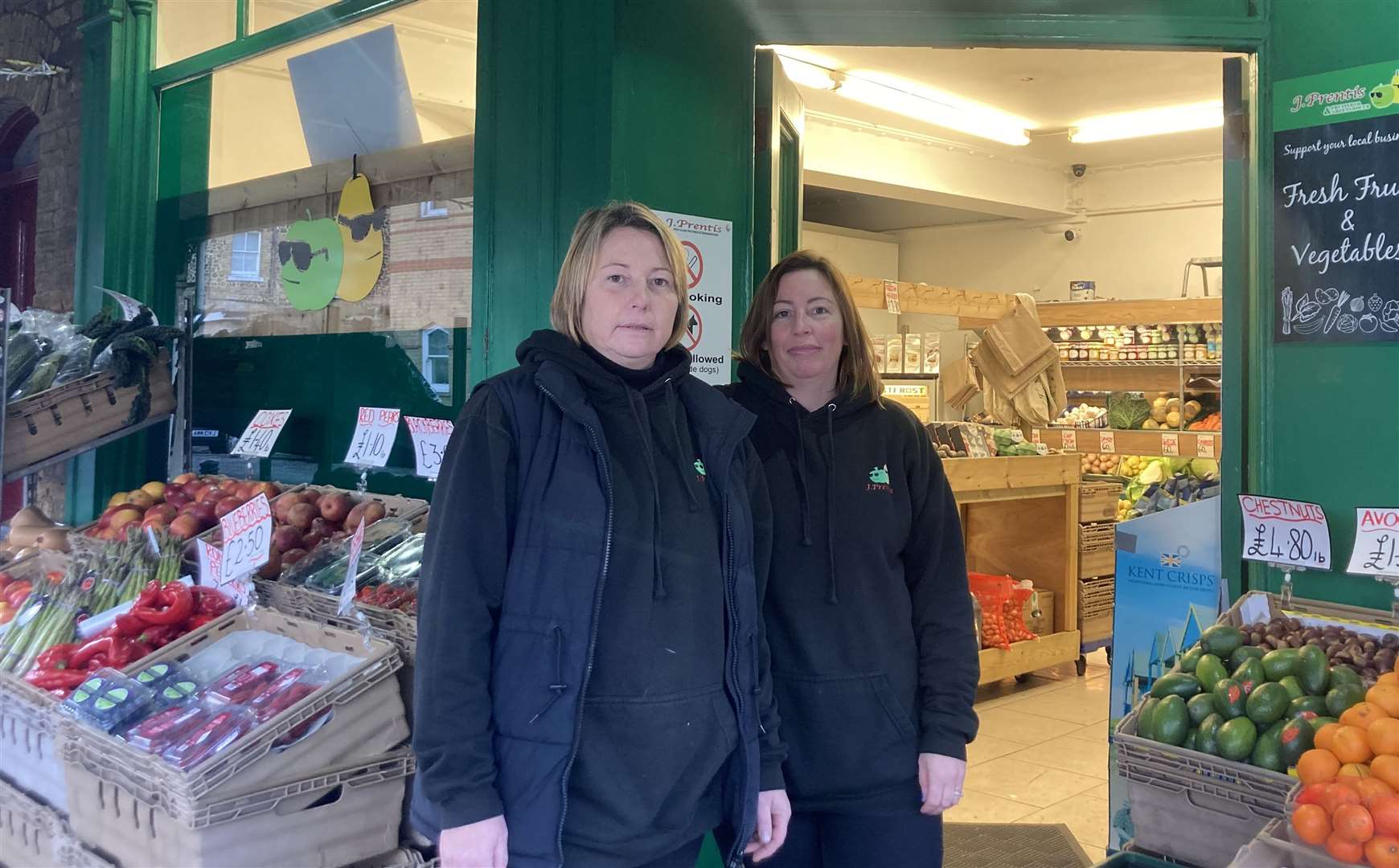 Nicola Prentis, left, owns the store with her sister Abbie Evans, right