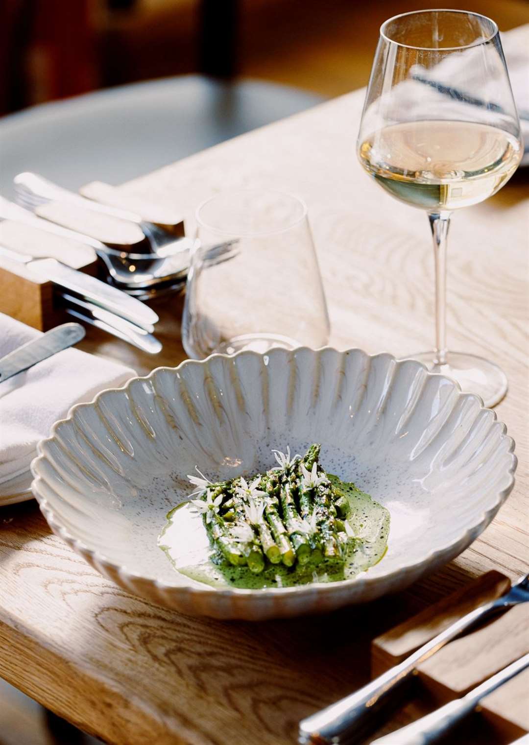 Birchden asparagus at The Counter, Tunbridge Wells, Kent. Photo: Stuart Mack