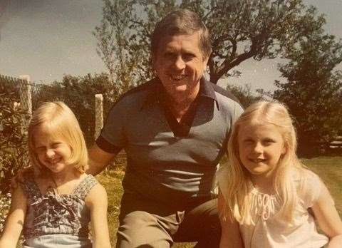 Eddie with his daughters Toni and Lorna in 1979. Picture: Lorna Kueng-Holland