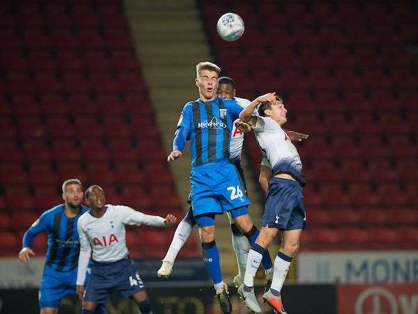 Jack Tucker made his first start for Gillingham in the EFL Trophy against Tottenham in October 2018