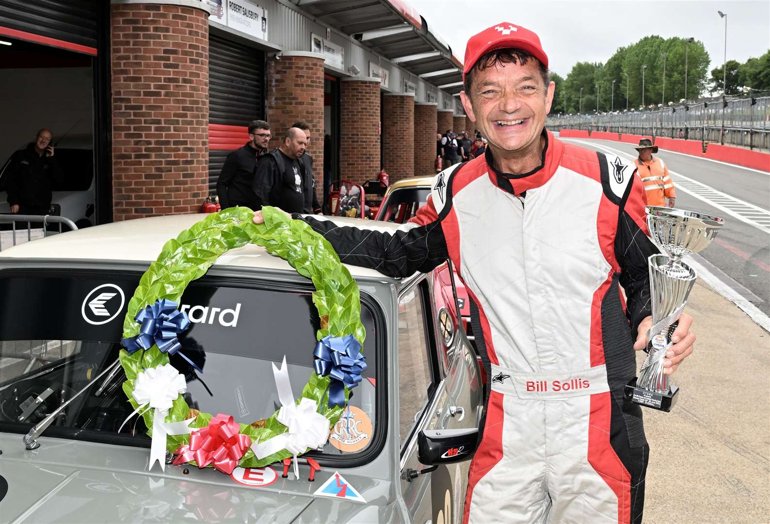 In the support races, Bill Sollis, from Hildenborough, won both of Sunday’s Pre 66 contests in his Mini Cooper S. Picture: Simon Hildrew