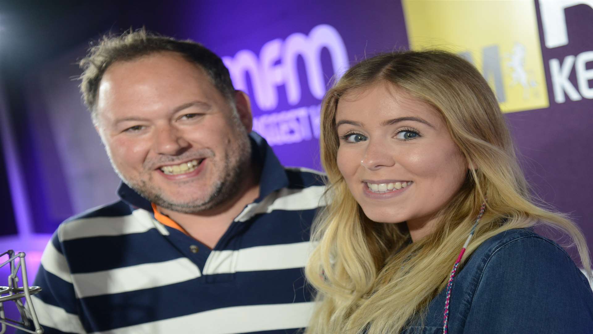 kmfm's Garry and Laura are celebrating the listener figures. Picture: Gary Browne