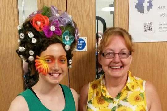 Salon owner Sue Pordage (right) designed a style inspired by flowers