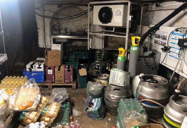 Forgive the mess, this is very much a 'behind-the scenes' view but Rob was keen to show me the challenges he faces in an old cellar with a very low ceiling