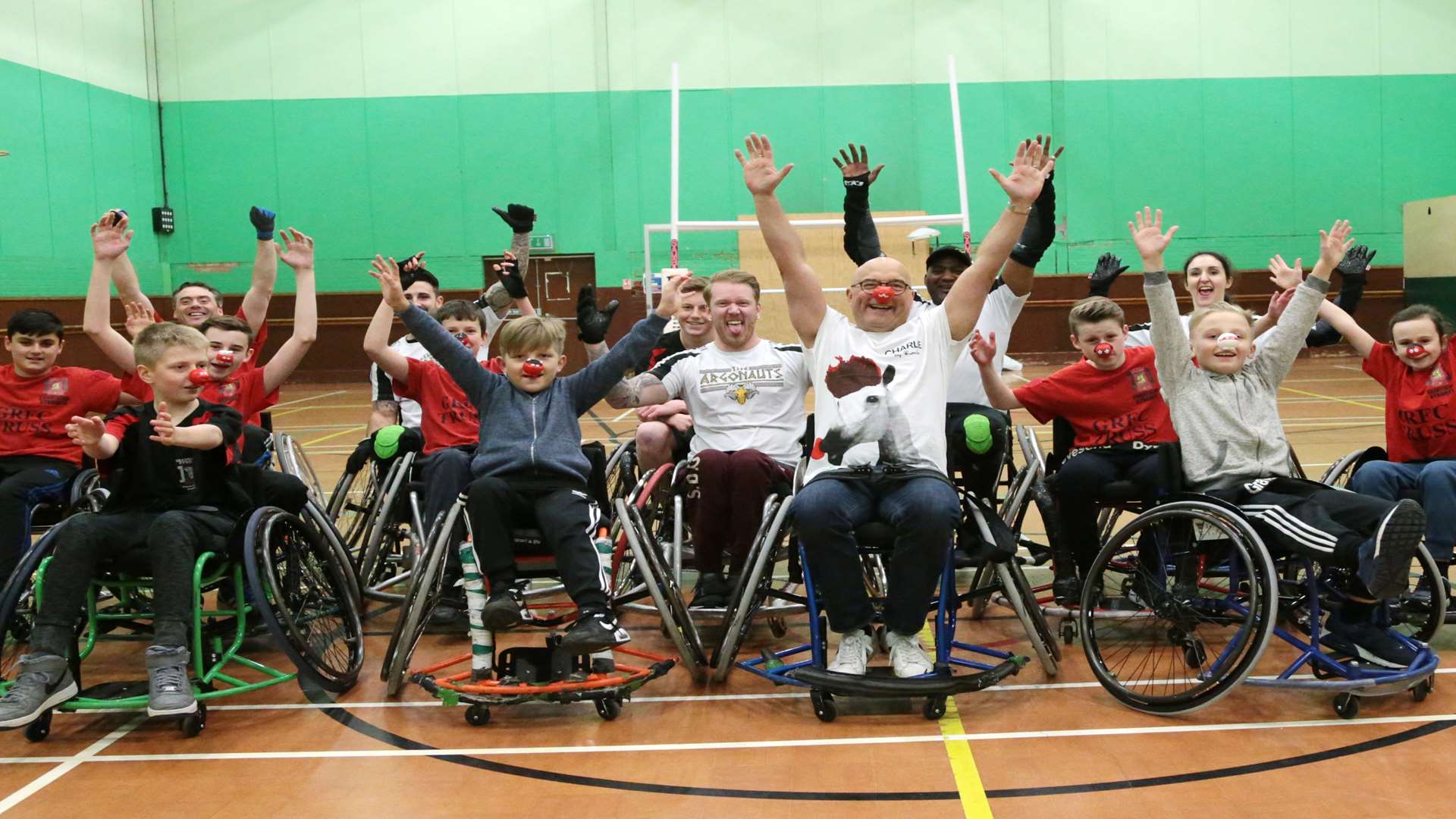 Gregg Wallace with Dynamites Gravesend Wheelchair Rugby Team