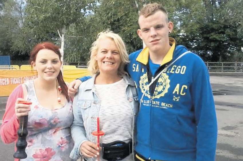 One of the last family pictures of Jimmy Guichard, with sister Sam and mum Karen Audino at Thope Park