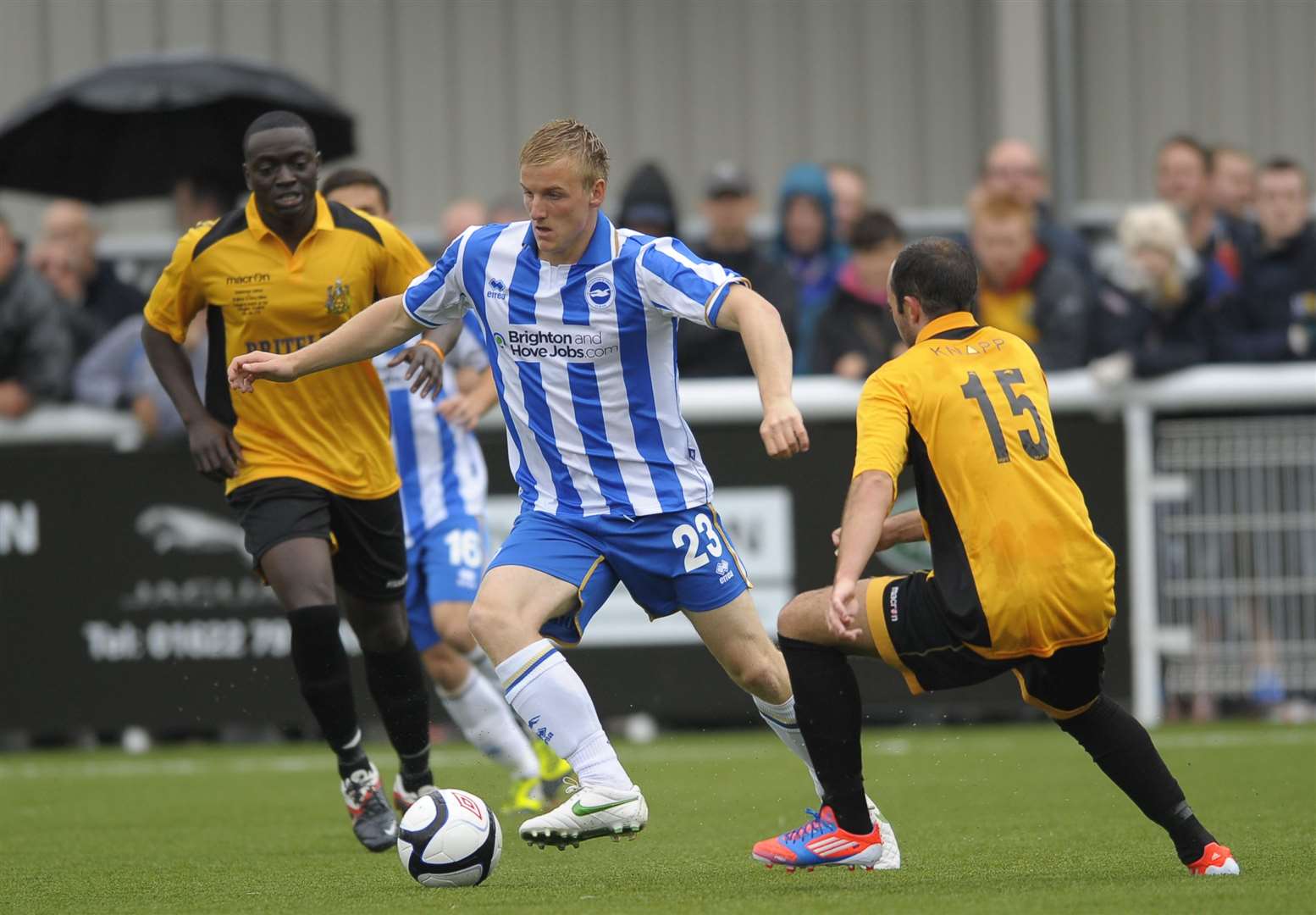 Maidstone take on Brighton in the first-ever game at the Gallagher. The match ended 5-0 to the Seagulls Picture: Ady Kerry