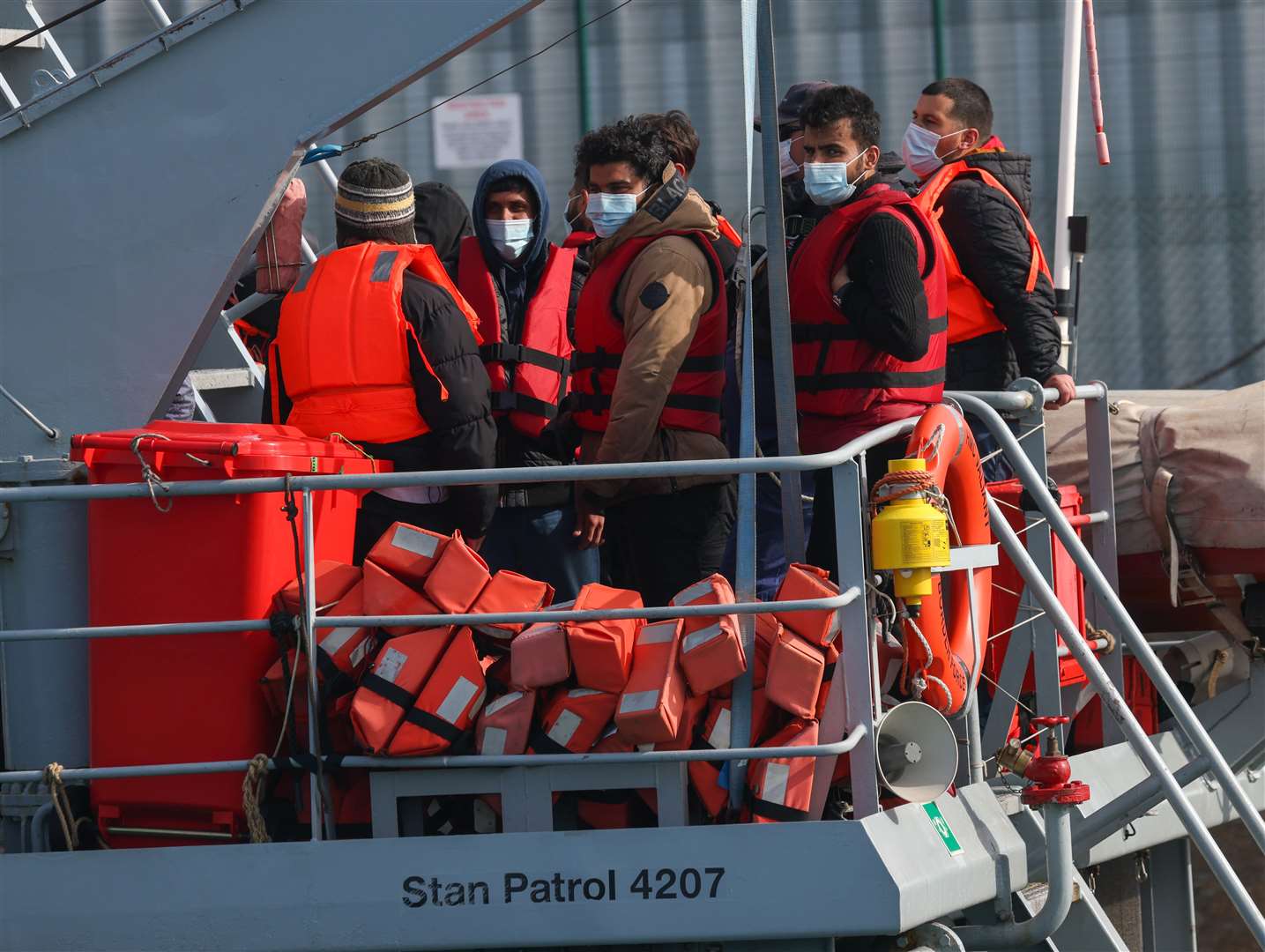 Asylum Seekers arrived in Dover yesterday morning, less than 24-hours after Boris Johnson gave control to the Royal Navy to deal with the cross-Channel crisis.. Picture: UKNIP