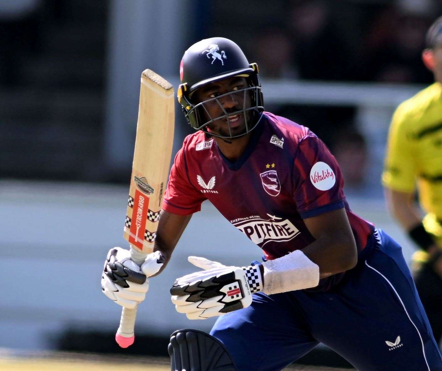 Tawanda Muyeye - scored a career-best 211 on day three of Kent’s County Championship Division 1 game at Worcestershire on Saturday. Picture: Barry Goodwin