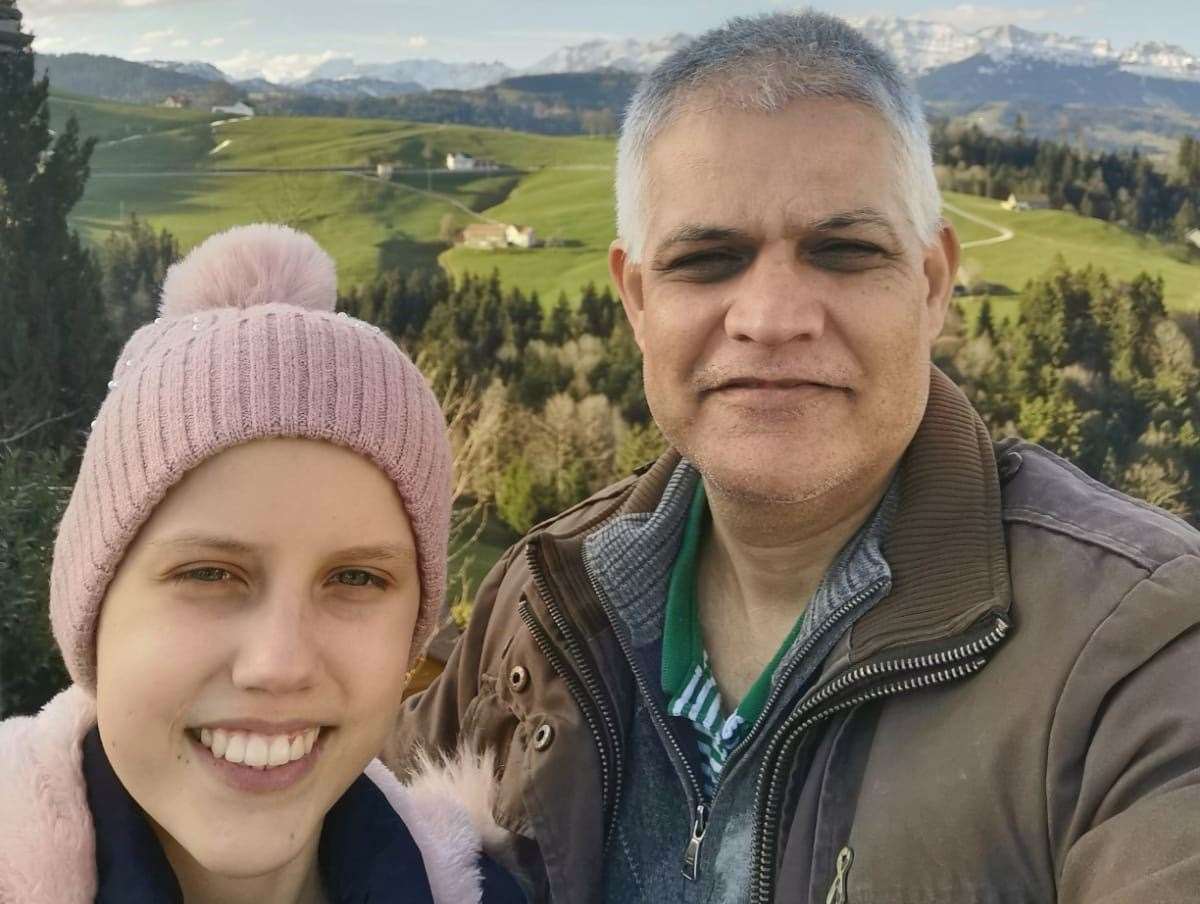 Sasha Ghosh with her father Arin. Picture: Arin Ghosh