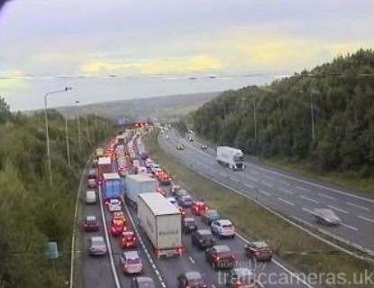 Traffic is being held on the M2 Medway Bridge due to a police incident. Photo: National Highways