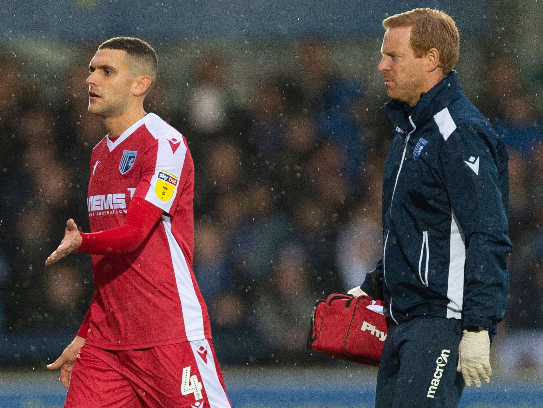 Stuart O'Keefe is on Gillingham's injury list after coming off with a hamstring problem at AFC Wimbledon Picture: Ady Kerry