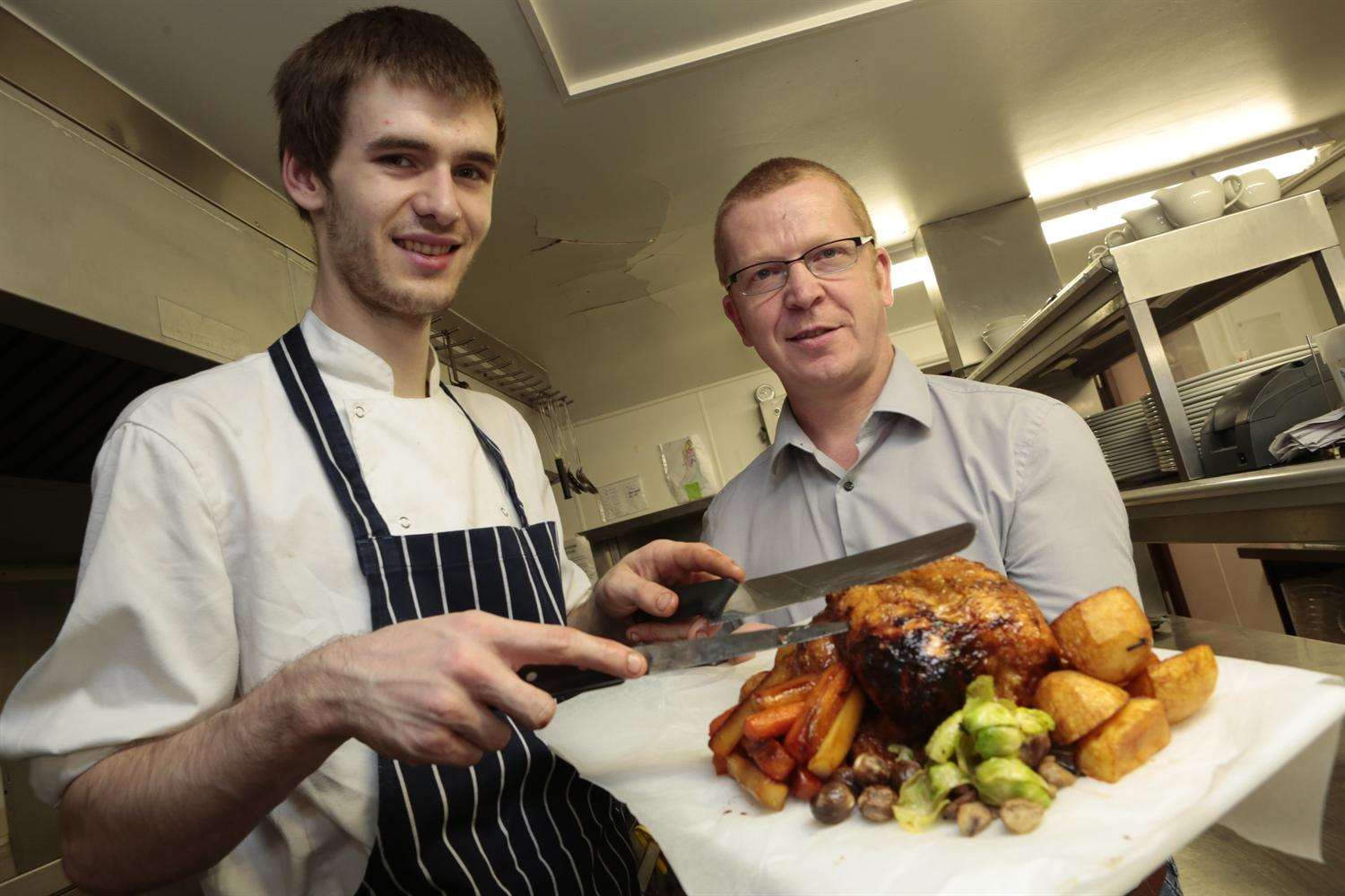 Sous chef Andrew Carey with Hengist manager Richard Lee