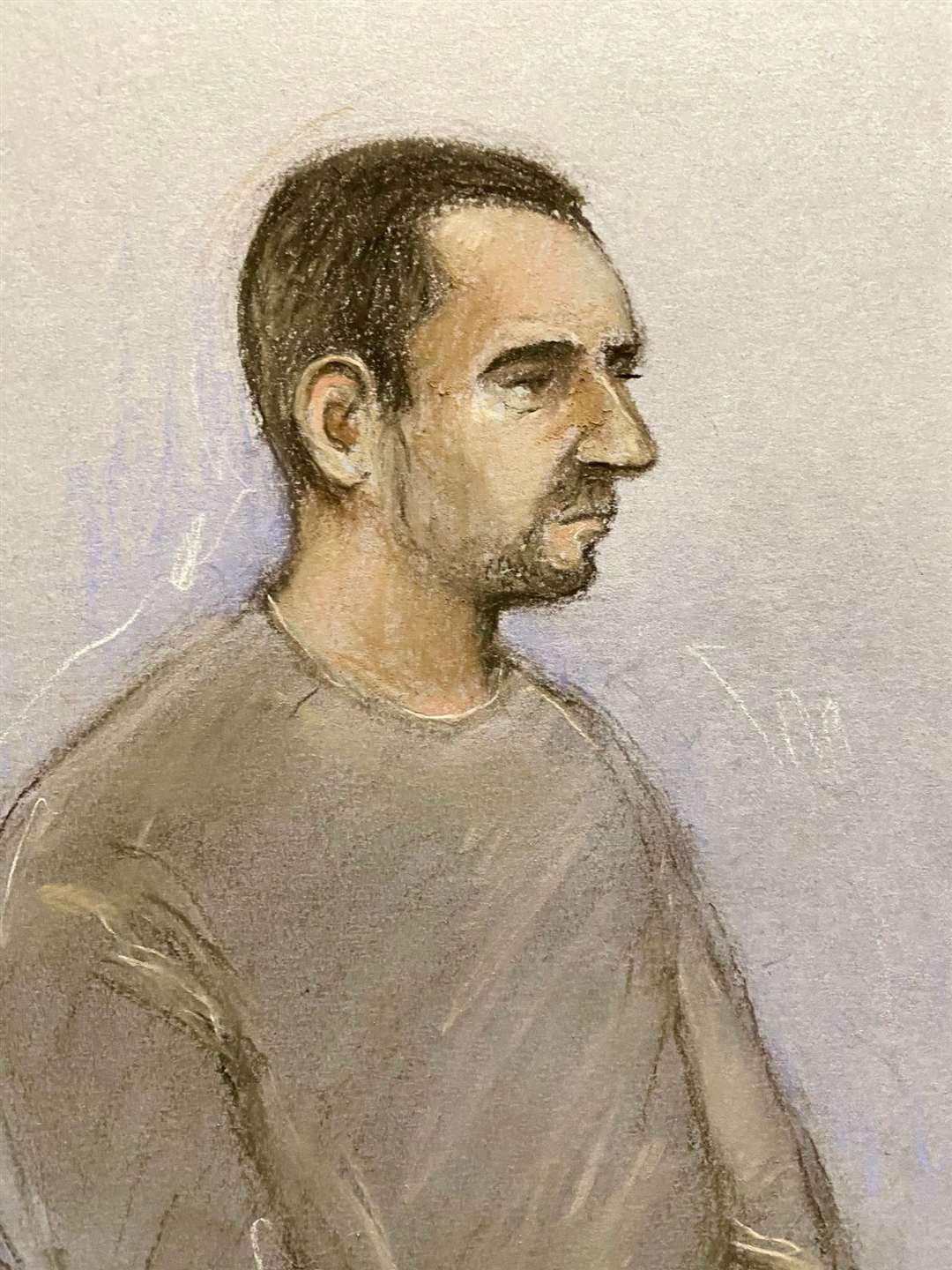 Court artist sketch of Antony Snook (Elizabeth Cook/PA)