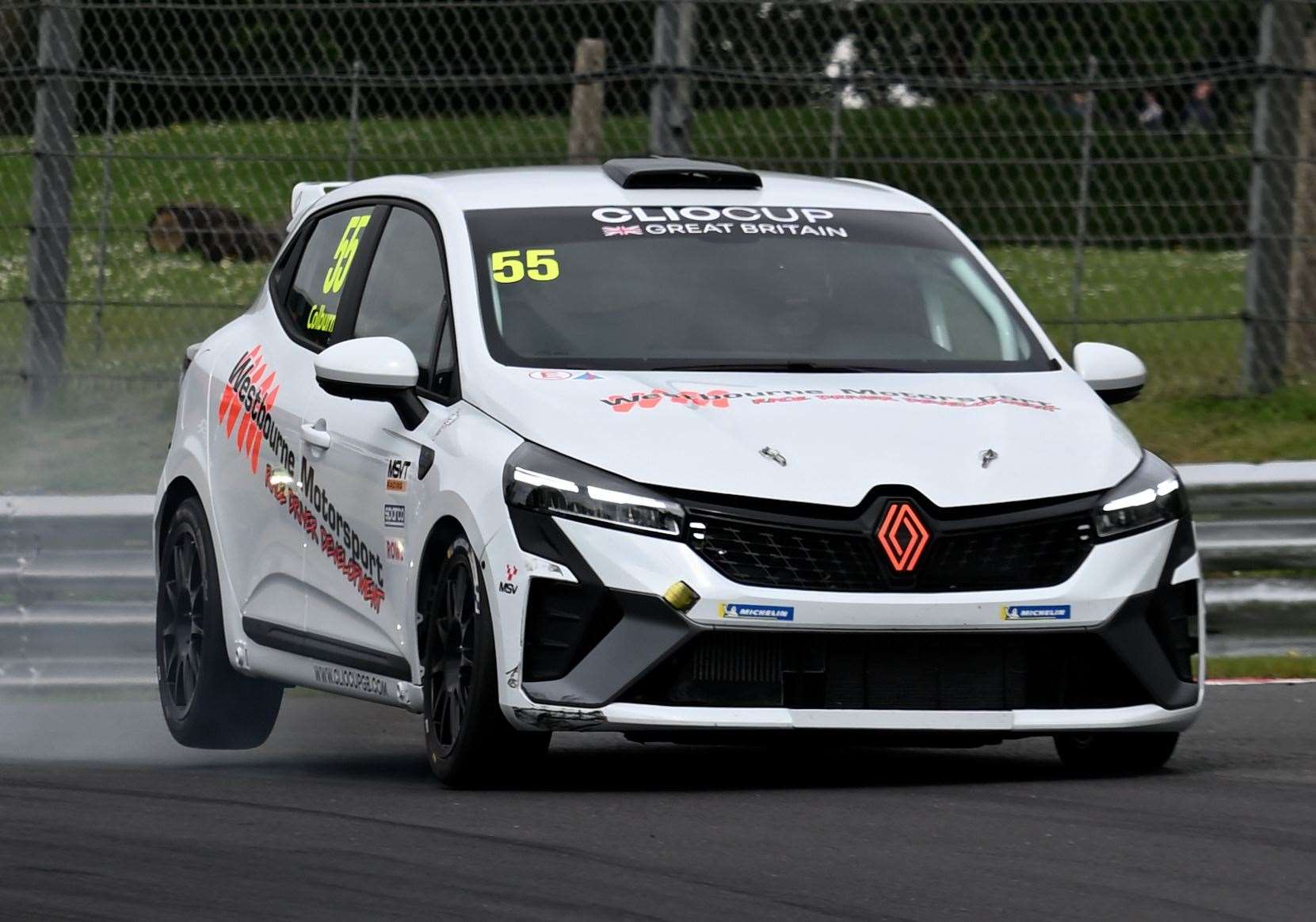 Colburn’s family-run Westbourne Motorsport squad ordered three Gen 5 Clios over the winter, two of which were used on Saturday. Picture: Simon Hildrew