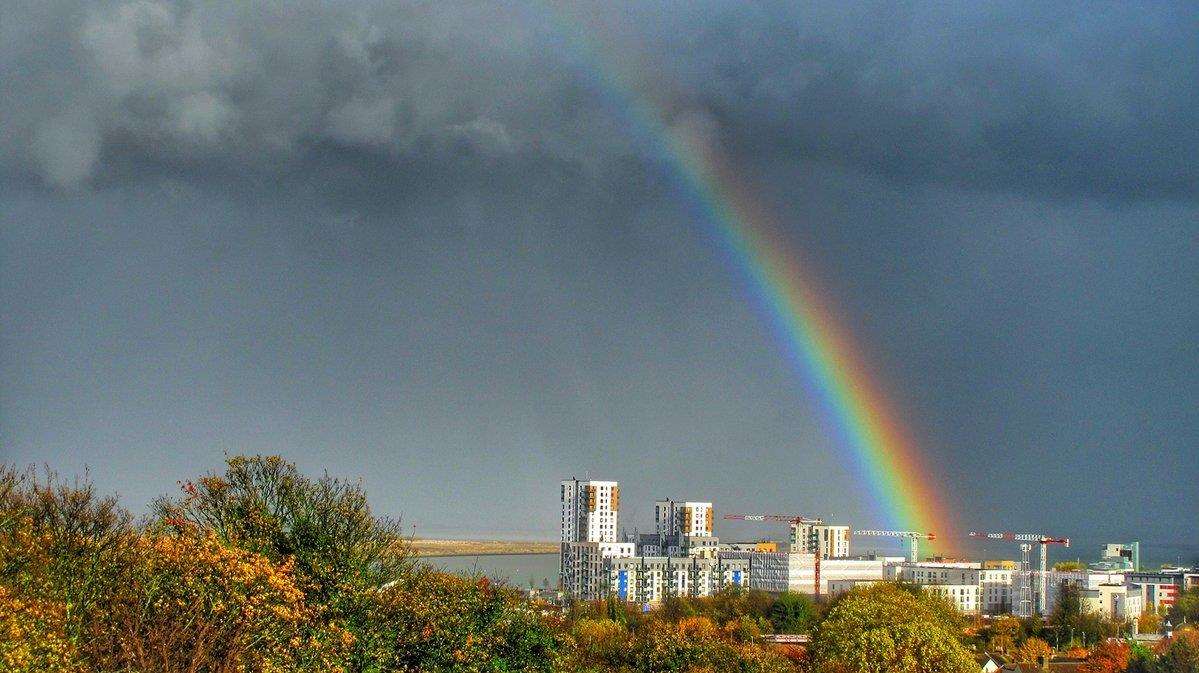 Rainbow over The Strand area in Gillingham - Pic Mid Kent College (5281924)