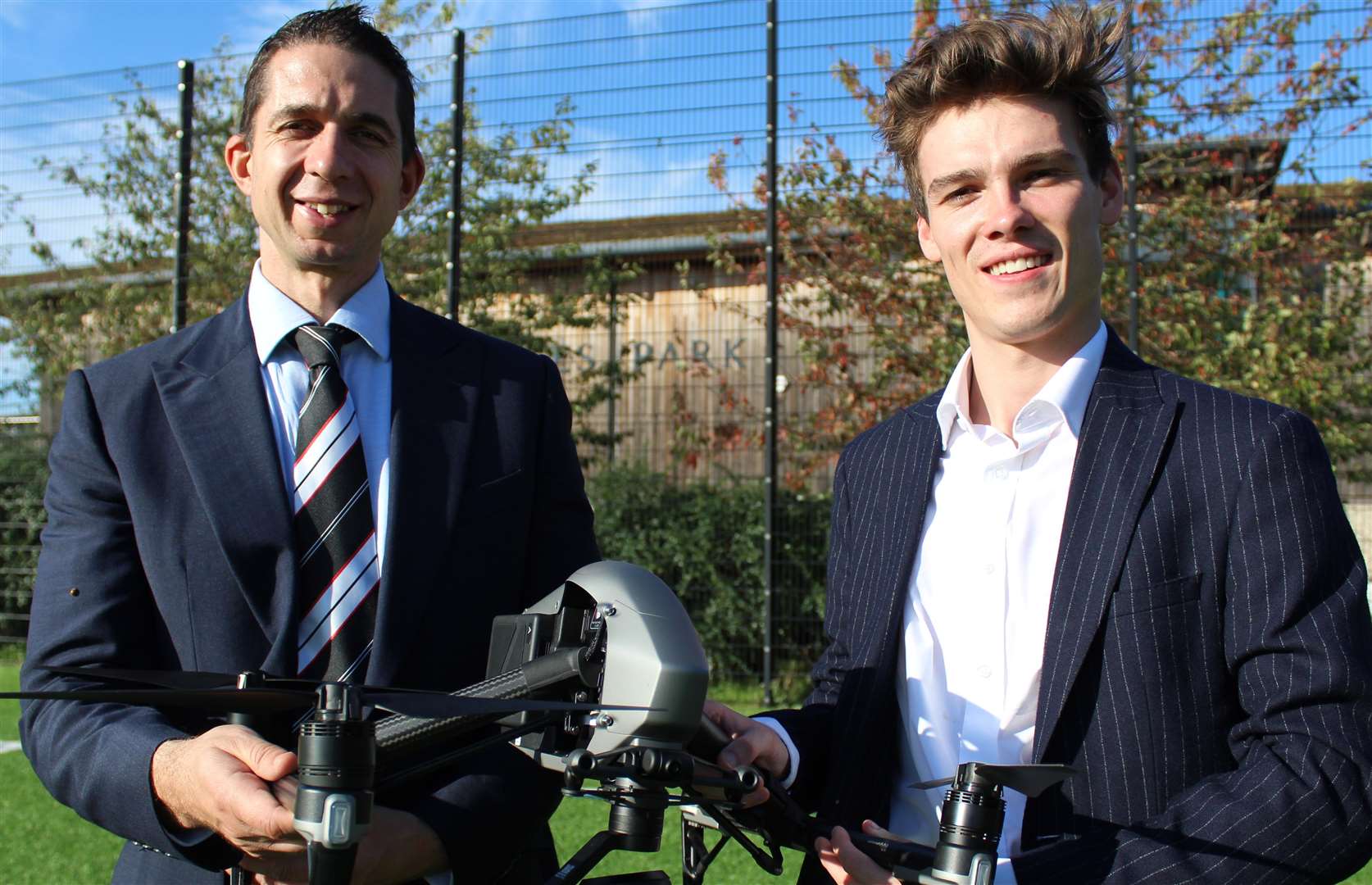 Dartford FC Business Club's Jeremy Ramsden with Alex Finn, picture Julia Hickson (4882204)