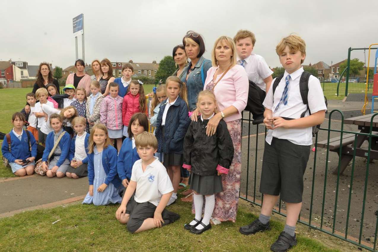 Parents and children at Balfour recreation ground