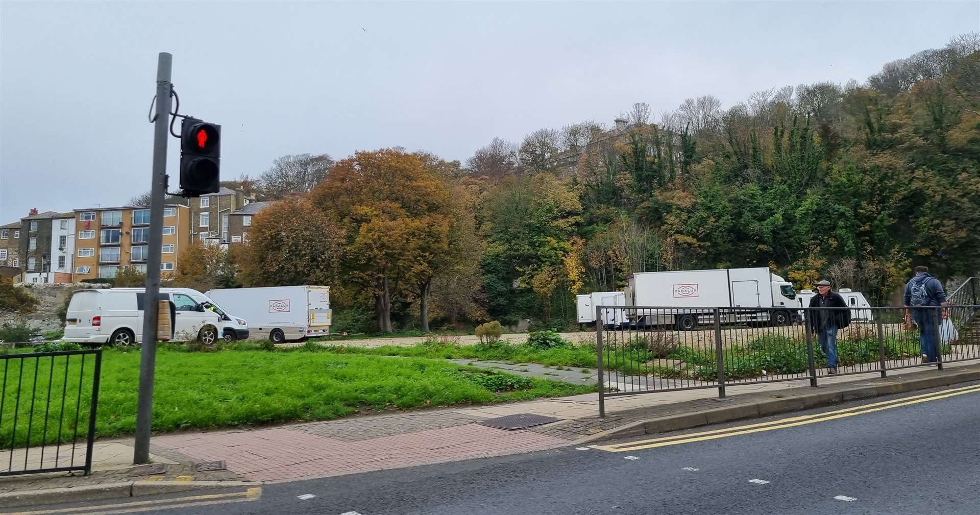 Crews have set up on the former Dover Leisure Centre site