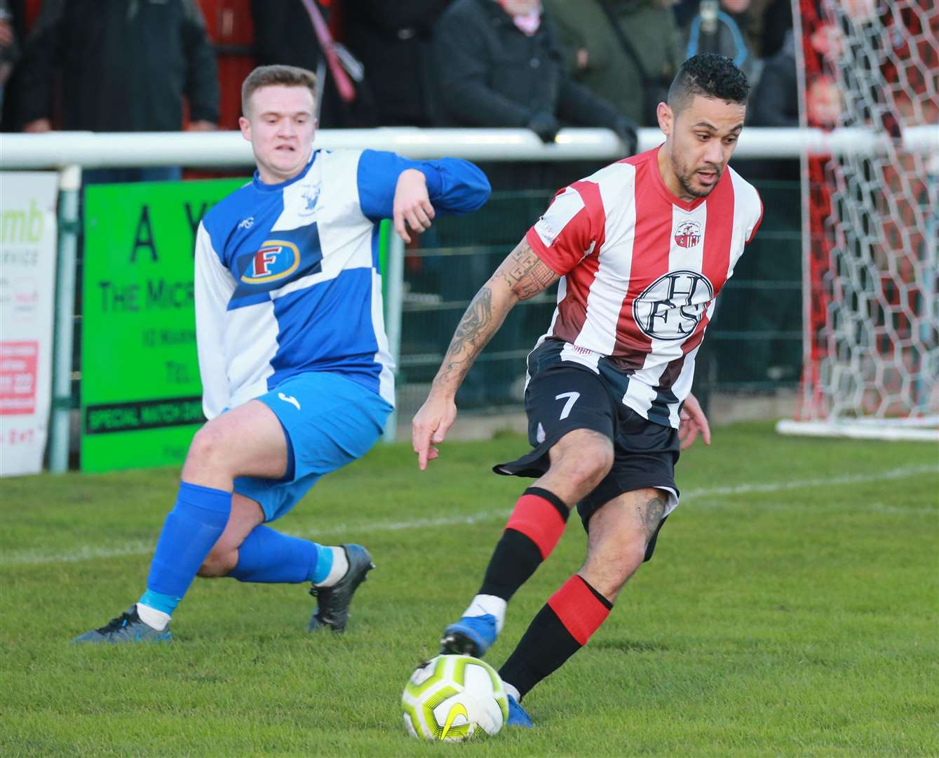 Harrison Carnegie scored twice for Sheppey in their 5-0 win against Erith & Belvedere Picture: John Westhrop