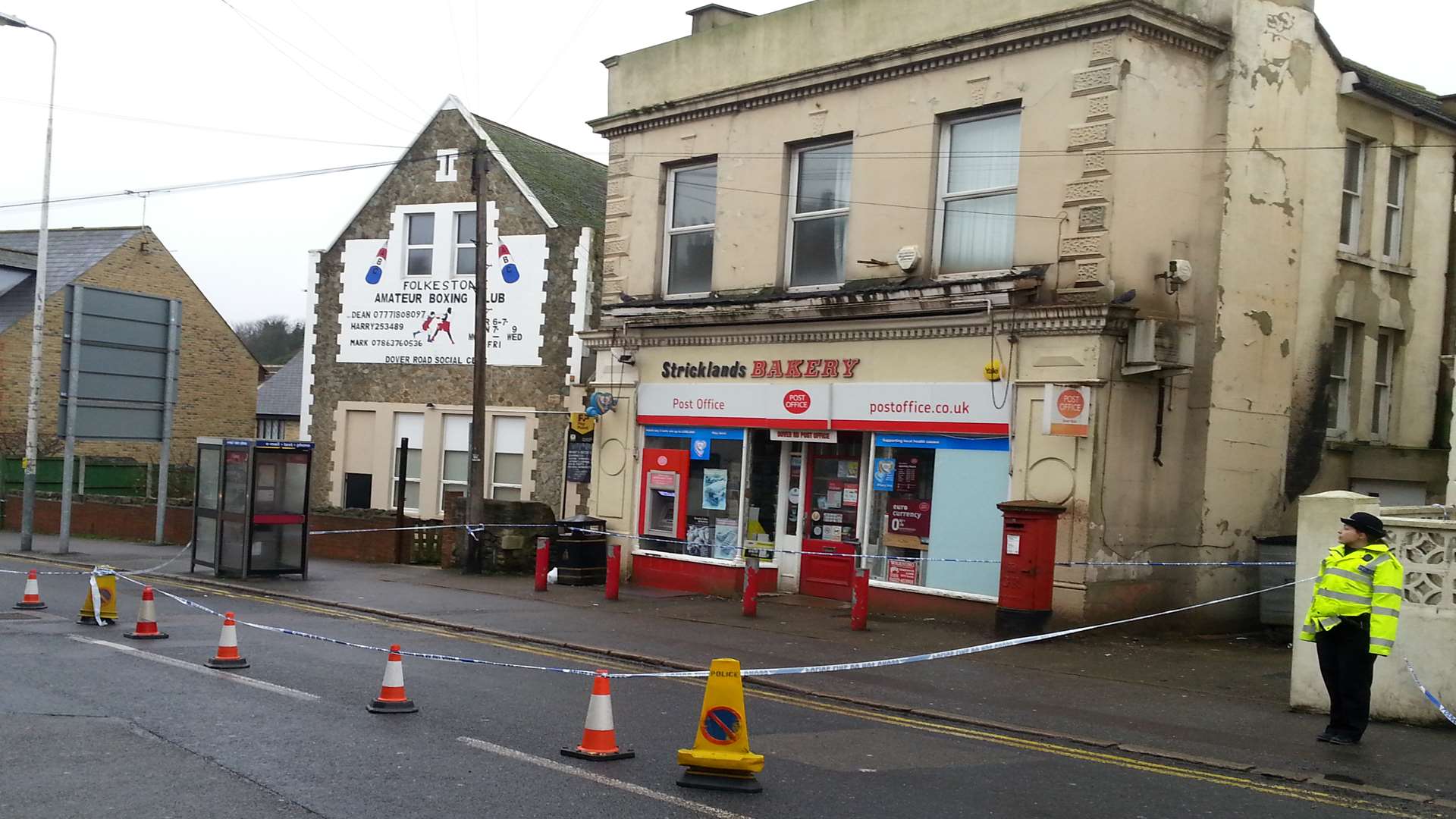 A police cordon in Dover Road, Folkestone. Picture: Ruth Cuerden