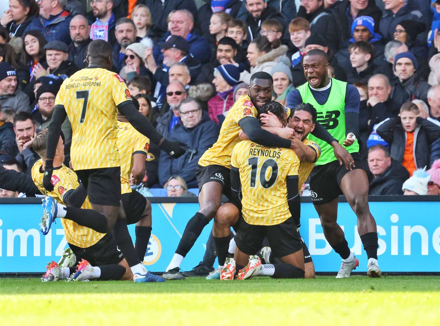 Delight for Maidstone after Lamar Reynolds' opener. Picture: Helen Cooper