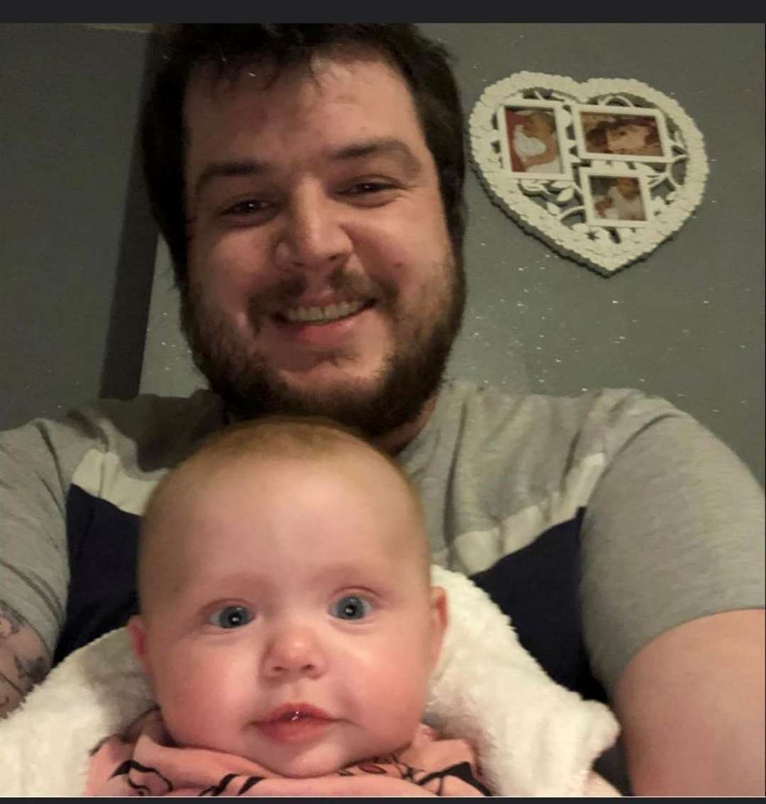 Joshua Whitehead with his step-grandaughter Isla-Marie