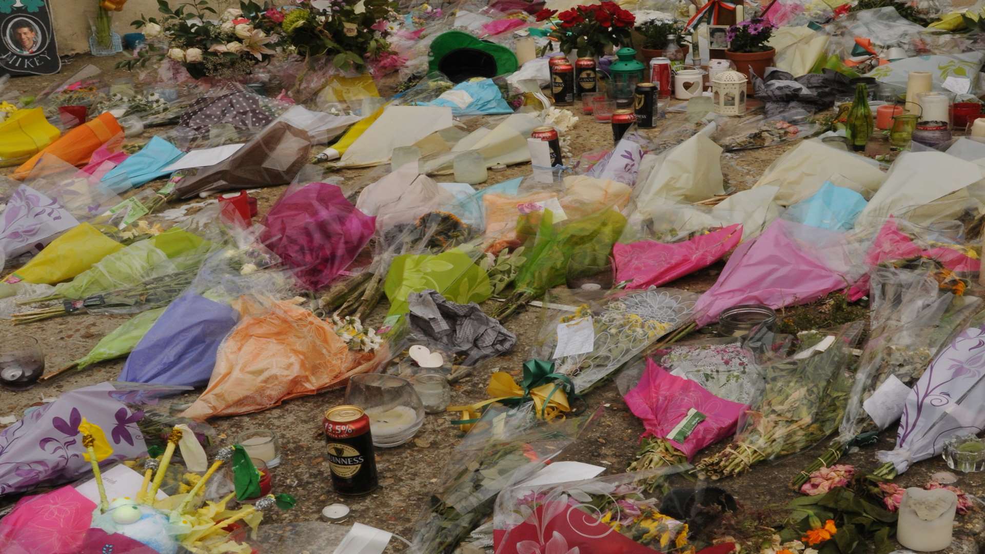 The shrine to Mikey Tierney. Picture: Steve Crispe