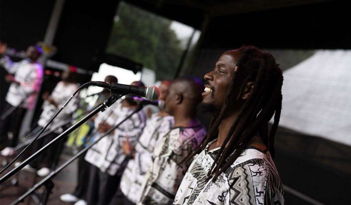 Performers on stage at Maidstone Mela