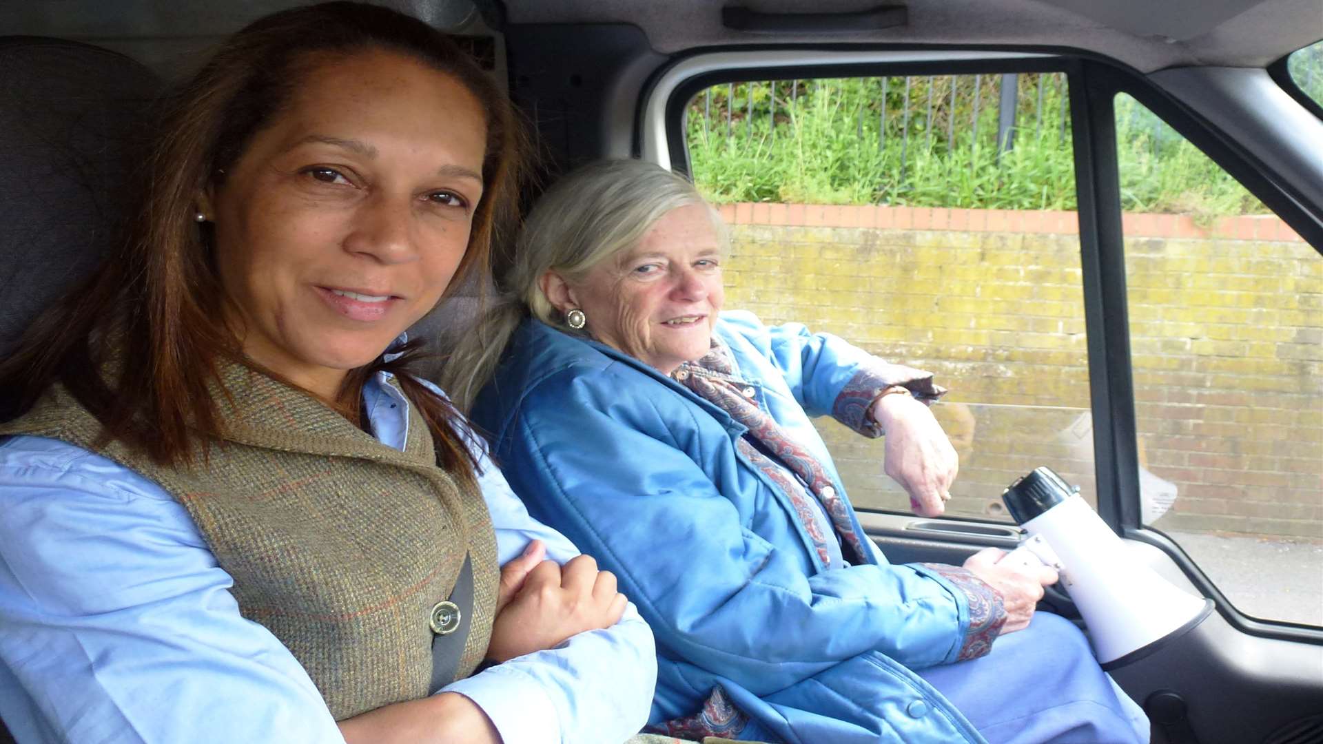 Former Maidstone and the Weald MP Ann Widdecombe and her successor Helen Grant