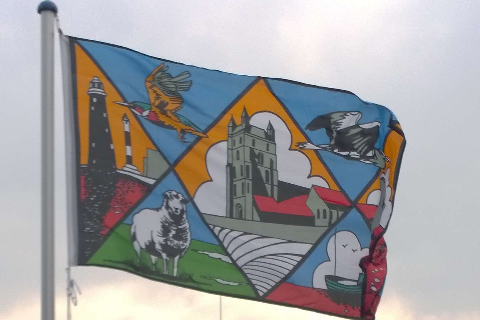 The Romney Marsh Standard. Romney Marsh's own flag now being formally unveiled.