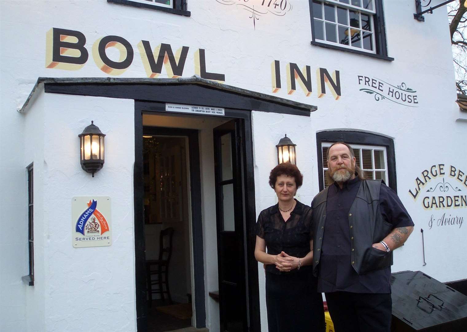 Annie Blown with her husband Ron when they purchased The Bowl Inn in 2004