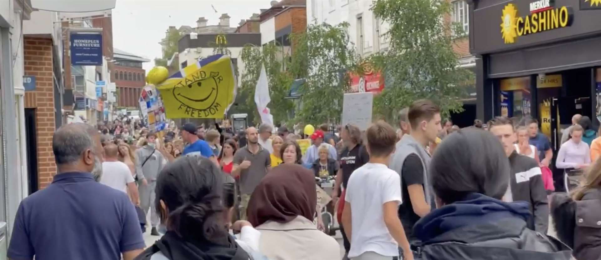 Anti-lockdown and vaccination protests have been taking place in Maidstone. Picture: Nicola Rainsley-Hughes